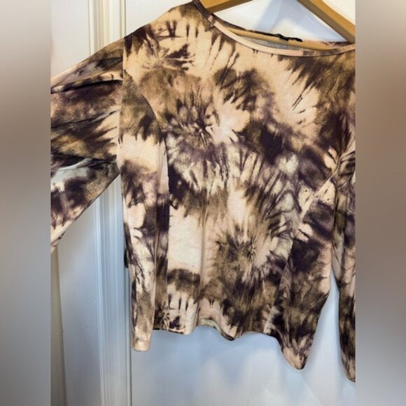 Zac & Rachel women’s brown tie dye oversized top with balloon sleeve size smalll - Picture 3 of 13